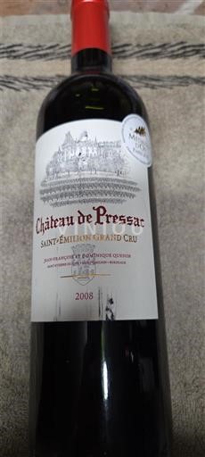 Burdeos Saint-Émilion Gran Cru Grand Cru Château Pressac 2008
