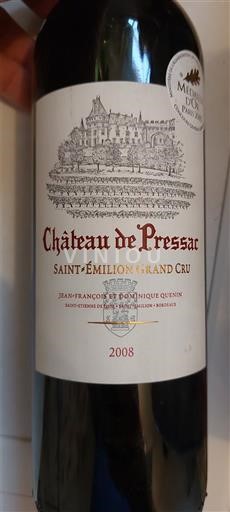 Bordeaux Saint-Émilion Grand Cru Grand Cru Château Pressac 2008