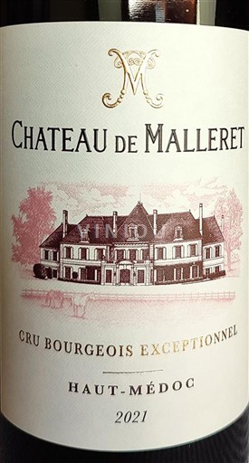 Bordeaux Haut-Médoc Château Malleret Cru Bourgeois Exceptionnel 2021