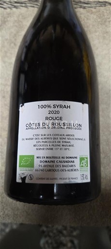 Roussillon Côtes-du-Roussillon Domaine Causadias 2020
