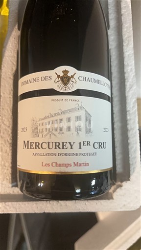 Bourgondië Mercurey Premier Cru Domaine S Chaumellottes Les Champs Martin 2023