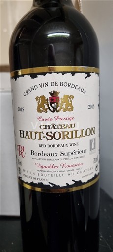 Bordeaux Bordeaux Supérieur Château Haut-Sorillon Prestige 2015