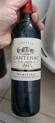 Bordeaux Saint-Émilion Grand Cru Grand Cru Château Cantenac Héritage Ei vuosikertaa