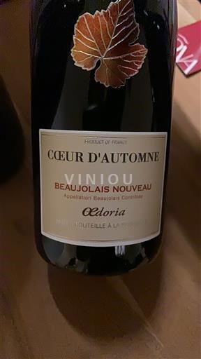 Beaujolais Beaujolais Nouveau Oedoria Cœur d'Automne Neleten.