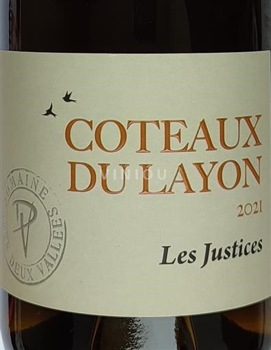 Loire Valley Coteaux du Layon Domaine S Deux Vallées Les Justices 2021