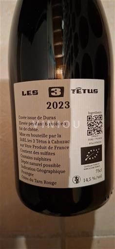 Sudoeste Côtes del Tarn Les 3 Têtus 2023