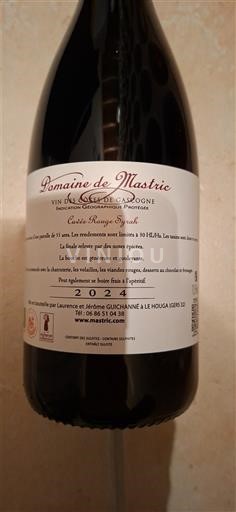Zuidwest-Frankrijk Côtes de Gascogne Domaine Mastric Rouge Syrah 2024