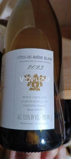 Valea Ronului Côtes-du-Rhône Christophe Semaska Venus blanche 2023