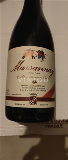 Burgundi Marsannay Domaine Alain & Zorninger Champ Perdrix 2013