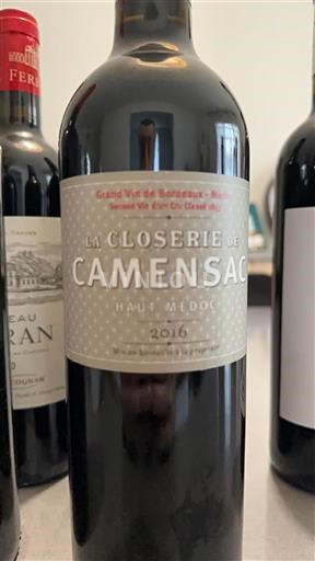 Bordeaux Haut-Médoc La Closerie de Camensac 2016