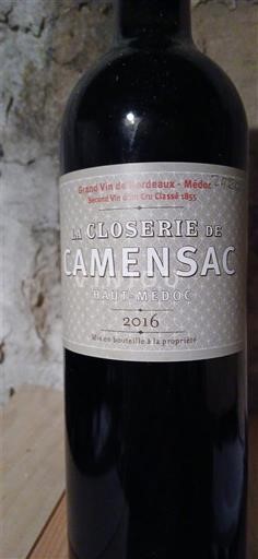 Bordeaux Haut-Médoc La Closerie de Camensac 2016