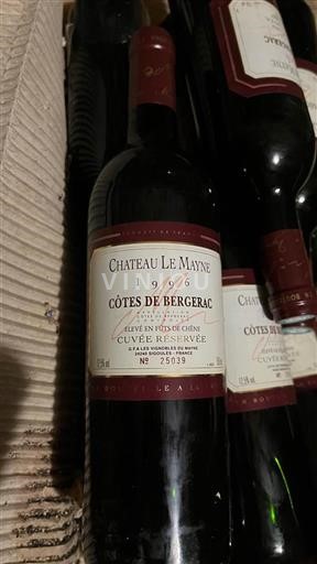 Sudoeste Côtes de Bergerac Château Le Mayne Réserve 1996