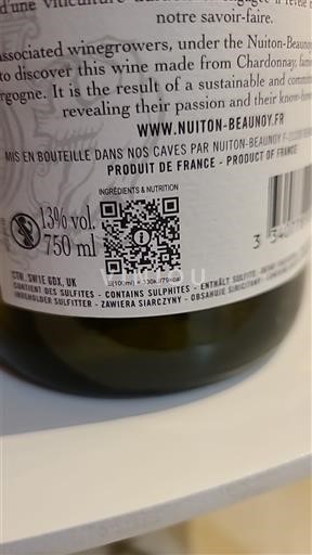 Burgundsko Burgundsko Chardonnay Nuiton-Beaunoy 2023