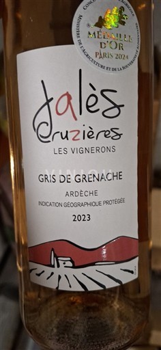 Alpy a Rhonské oblasti Ardèche Jalès Cruzières Les Vignerons Gris de Grenache 2023