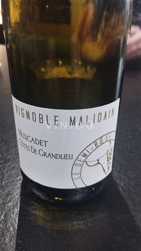 Loire Valley Muscadet Côtes de Grand Lieu Vignoble Malidain Le Demi-Bœuf 2023