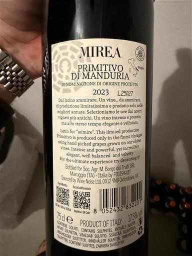 Apulien Primitivo di Manduria Mirea 2023