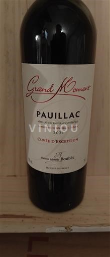 Bordeaux Pauillac Médoc Boubée Grand Moment d'Exception 2021