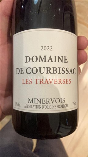 Languedoc Minervois Domaine Courbissac Les Traverses 2022