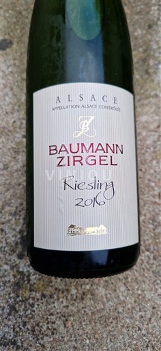 Alsace Riesling Baumann Zirgel Riesling 2016