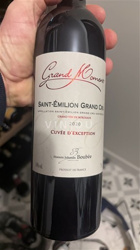Bordeaux Saint-Émilion Grand Cru Grand Cru Maison Johanna Boubee Grand Moment d'Exception 2020