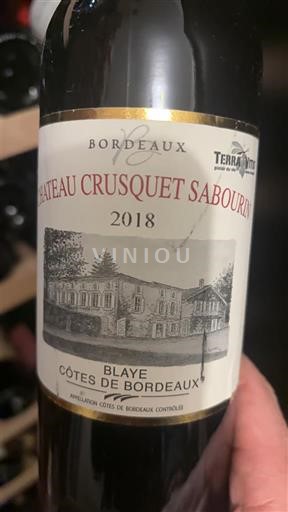 Burdeos Blaye-Côtes de Burdeos Château Crusquet Sabourin 2018