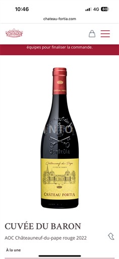 Vallée du Rhône Châteauneuf-du-pape Château Fortia du Baron 2022