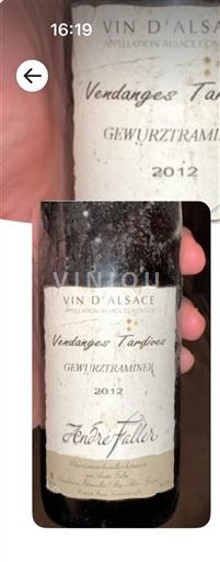 Alsace Gewurztraminer Vendanges Tardives André Faller 2012