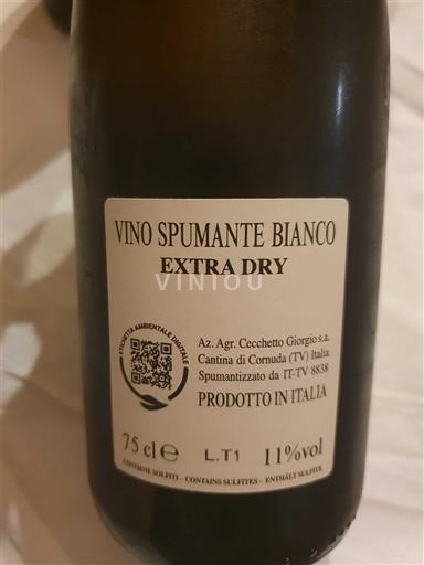 Rượu vang sủi bọt Blanc extra-sec Prosecco Tenuta Castaldo Cecchetto Giorgio 2022 Ý Vénétie Veneto IGT
