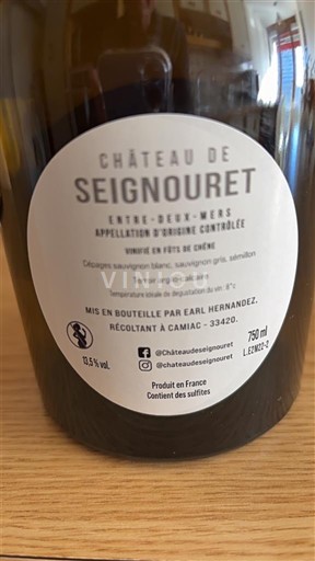Víno Blanc sec Gaïa Château Seignouret 2022 Francie Bordeaux Entre-deux-mers AOC
