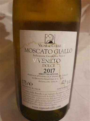 Veneto Colli Euganei Vigne al Colle Moscato Giallo 2017