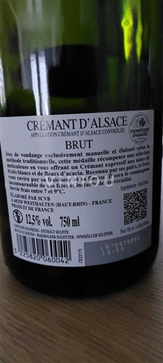 Alsace Alsace-kuohuviini Elaboré par Seltz Ei vuosikertaa