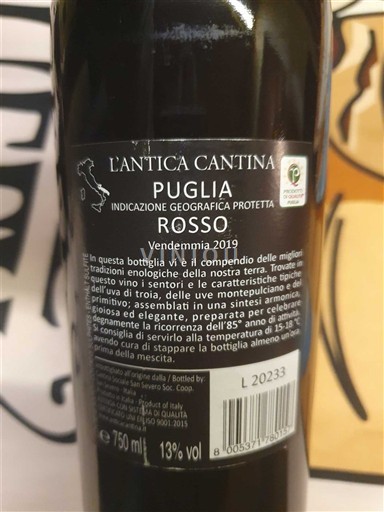 Apulia San Severo L'Antica Cantina San Severo Nero di troia Montepulciano Primitivo 2019