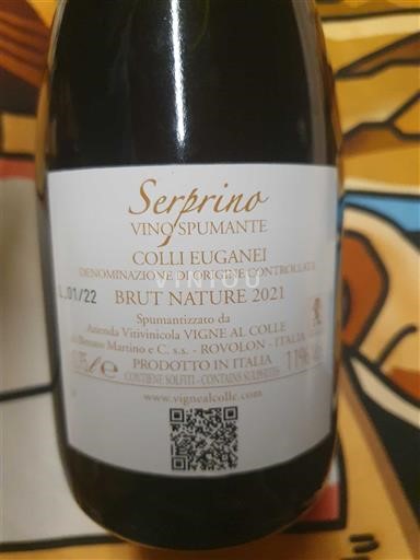 Veneto Colli Euganei Azienda Vitivinicola Vigne al Colle Serprino Brut Nature 2021