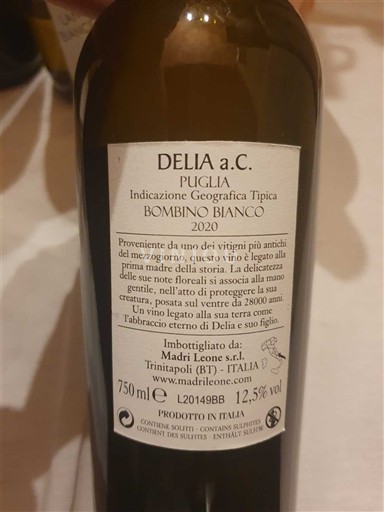 Pouilles Delia a.C Bombino Bianco 2020