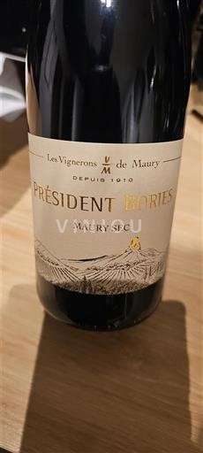 Roussillon Maury sec Les Vignerons de Maury Président Bories 2023