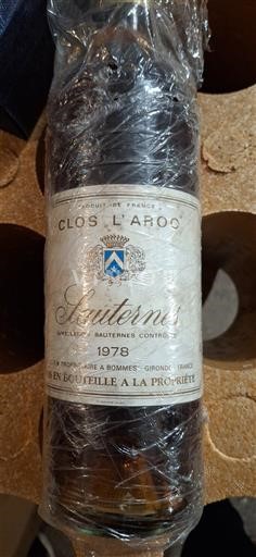Bordeaux Sauternes Clos L'Arros 1978