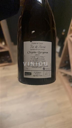 Savoie and Bugey Chignin-Bergeron Domaine Jean-François Quenard Lesilles Filles 2022