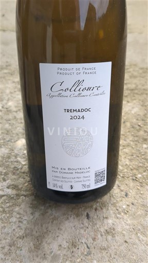 Roussillon Collioure Domaine Madeloc Tremadoc 2024