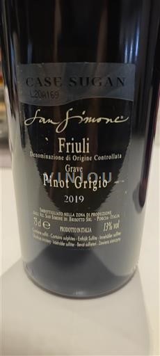 Friuli-Venezia Giulia Friuli Grave San Simone Case Sugan - Pinot Grigio 2019