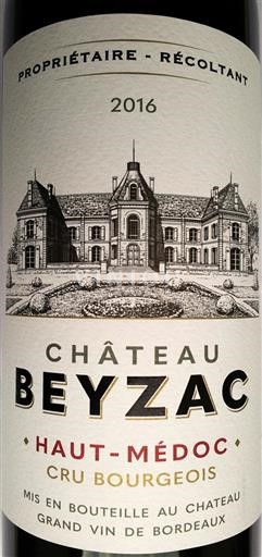 Bordeaux Haut-Médoc Château Beyzac Cru Bourgeois 2016