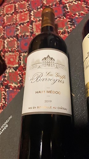 Bordeaux Haut-Médoc Château Barreyres La Griffe de Barreyres 2019