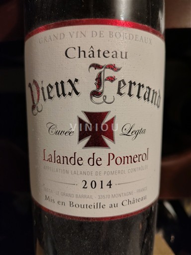 Bordeaux Lalande-de-Pomerol Château Vieux Ferrand Légta 2014