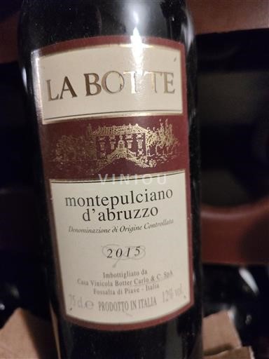 Abruzzes Montepulciano d'Abruzzo La Botte 2015