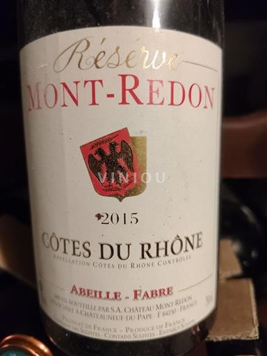Rhônedalen Côtes du Rhône Mont-Redon Réserve 2015