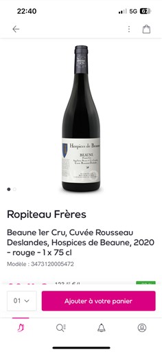 Borgoña No especificado Premier Cru Hospices de Beaune Rousseau Deslandes 2020