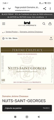 Burgund Nuits-Saint-Georges Domaine Jérôme Chezeaux 2023