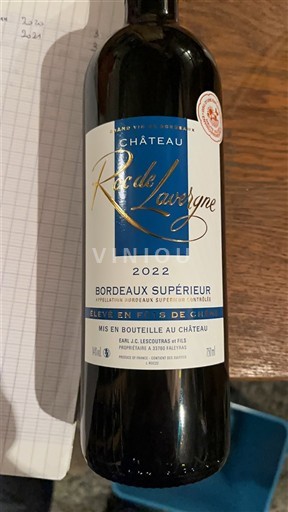 Bordeaux Bordeaux Supérieur Château Chantelouve Roc de Lavergne 2022