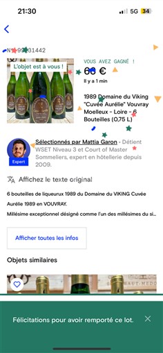 Dolina Loare Vouvray Domaine Viking Aurélie 1989