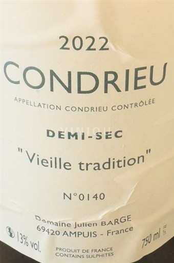 Rona dolina Condrieu Domaine Julien Barge Vieille tradition 2022