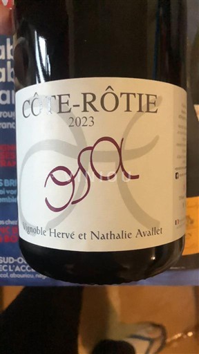 Vallée du Rhône Côte-rôtie Vignoble Hervé et Nathalie Avallet Osa 2023